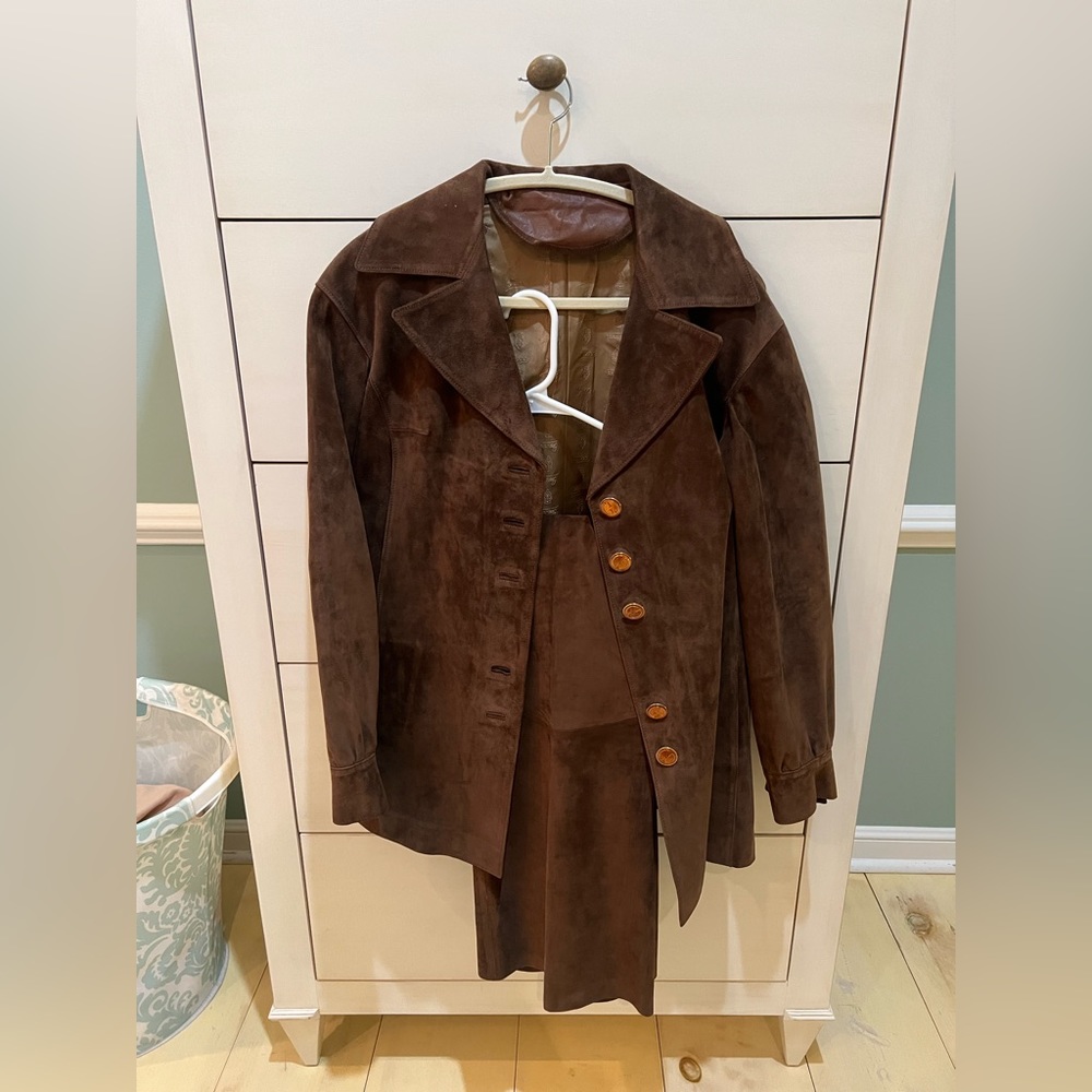 Vintage 1960’s 1970s Gucci Suede Leather Trouser Suit RARE Italian Made Size 48